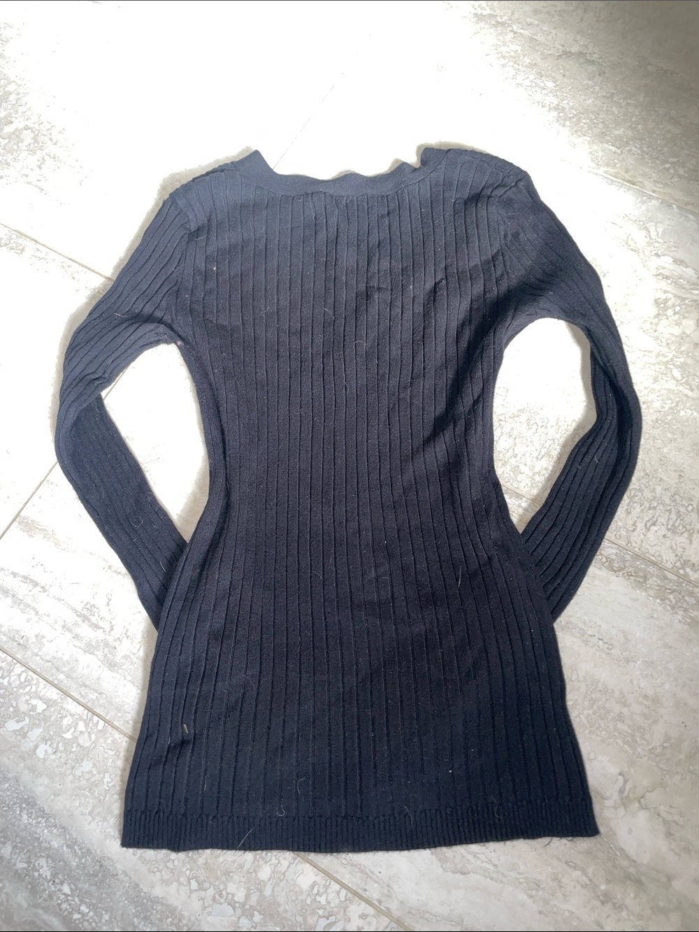 Dynamite Black Ribbed Button-Up Cardigan - Picture 4 of 4